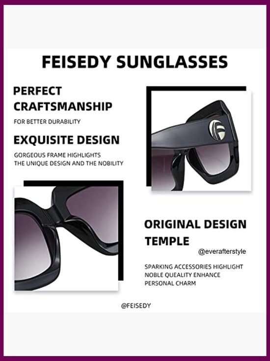 Retro Square Sunglasses Oversized Gradient Lens UV Protection